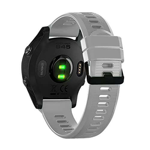 Bracelet de montre en silicone gris 22mm pour Garmin Forerunner 935 945