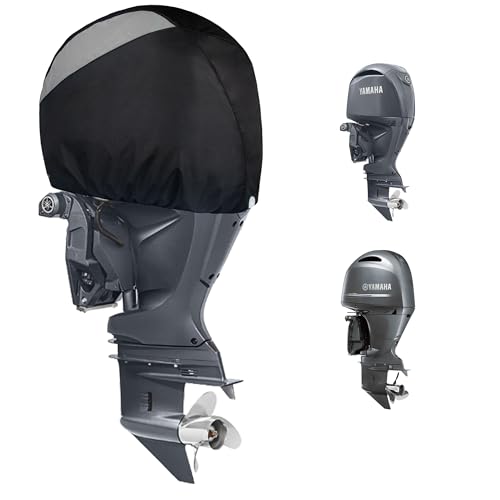 Outboard Motor Cover for Yamaha in Line Four F150/F165/F175/F185/F200 Outboard Engine Cover 600D Oxford Marine Fabric Heavy-Duty Boat Engine Cover Waterproof Fade-Resistant Hood Cowling Cover