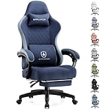 GTPLAYER Gaming Chair, Computer Office Chair with Pocket Spring Cushion, Linkage Armrests and Footrest, High Back Ergonomic Computer Chair with Lumbar Support Task Chair with Footrest(Blue)
