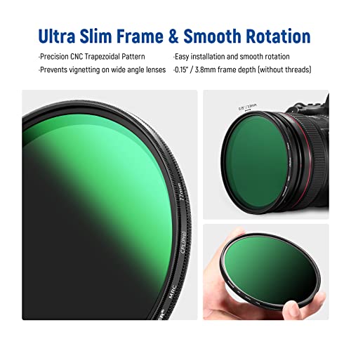 Neewer 77mm Polarizing Filter, Multi Resistant Nano Coating, HD Optical Glass, Ultra Slim, Reduces Reflection, Circular Polarizer, for Photography