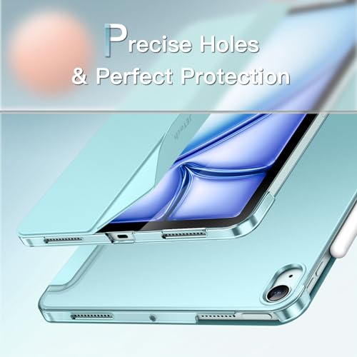 Image of JETech Cover Case for iPad Air 13-Inch M4 /M3 /M2 (2026 /2025 /2024), Slim Stand Hard Back Shell Smart Cover with Auto Wake /Sleep (Blue)