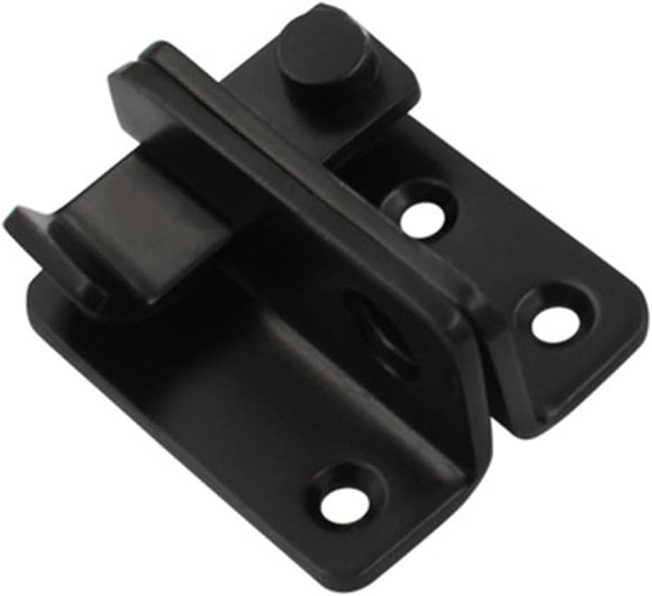 Useful Cabinet Latches Fitting Stainless Steel Catch Lock Anti-Theft Door Latch Sliding Door Lock Bolts Gate Safety Lock Sliding Bolts Lock(Black-Right Opening-Small)