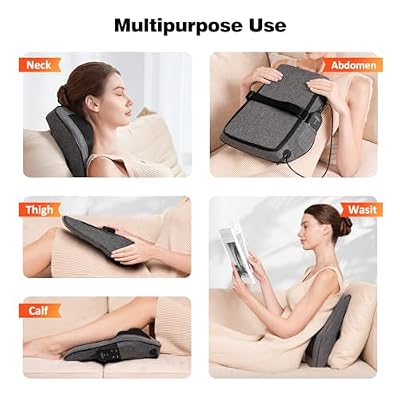 Boriwat Back Massager with Heat, Neck Massager for Pain Relief Deep Tissue, 3D Kneading Massage Pillow for Back, Neck, Shoulder, Legs, Gifts for Women Men Mom Dad