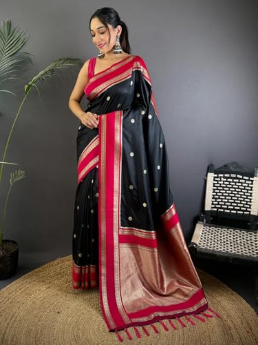 Image of SGF11 Women's Kanjivaram Pure Soft Silk Saree With Unstitched Blouse Piece