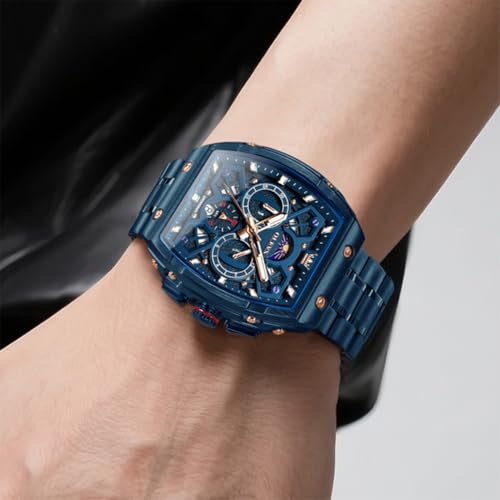 Image of OLEVS Men Watches Square Business Dress Diamond Analog Quartz Date Luxury Watch for Men Casual Stainless Steel Waterproof Luminous Wrist Watch