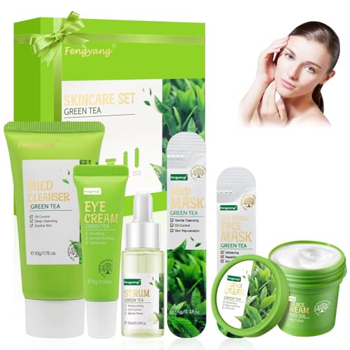 Fengyang® Set de Limpiador Facial e Hidratante, Kit Hidratante para el Cuidado de La Piel, Limpieza de La Piel, Kit de Cuidado de La Piel para Mujeres (6pcs)