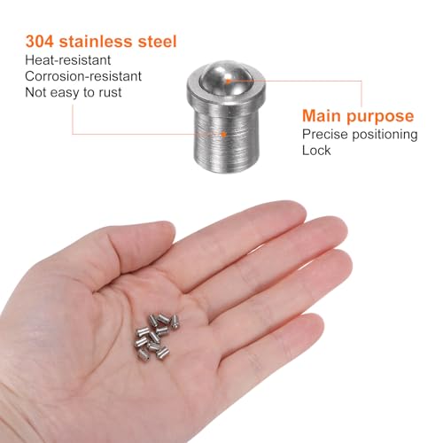 QUARKZMAN 10 Stück Kugeldruckstift 3x4mm 304 Edelstahl Präzisions-Positionierungsperlen Kugelspitzen-Federdruckstifte Kugelfangriegel für Türmechanische Geräte Klemmen Möbel