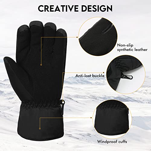 Women Ski Gloves, Winter Warmest Waterproof and Breathable Snow Gloves with Free Balaclava for Snowboard, Snowmobile in Cold Weather. - Image 4