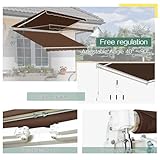 UNIONLINE Retractable Manual Awning, 3x2.4m DIY Folding Awning with Hand Crank Patio Garden Sun Shade Canopy Gazebo, Anti-UV and Waterproof for Courtyard, Balcony, Restaurant(Brown) - Image 4