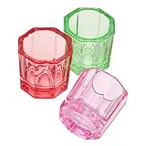 HONITANO 3 Stück Glas Dappenglas Achteckiger Manikürebecher Für Nagelmonomer Flüssigkeit Und Pulver Transparent Vielseitig Einsetzbar Für Nagelkunst Und Basteln