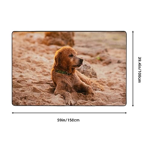 Tapis de salon durable et doux grand format imprimé Retriever