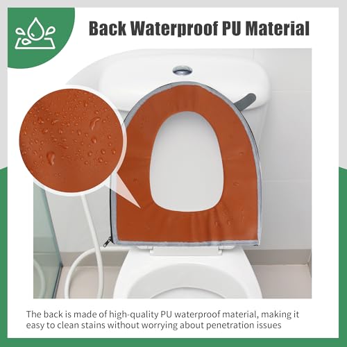 HO-SFSM 2 Stück Toilettensitzbezug Warm, WC-Sitzwärmer, Toilettenkissen Gepolstert, mit Aufhängeschlaufe, Waschbar, Weich, Wasserdichtes Antibakterielles