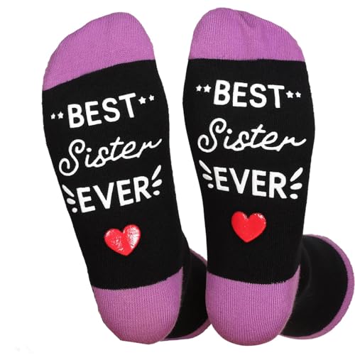 Ao Yee ZGL Best Ever Sister Figlia Mamma Fidanzato Regalo di Compleanno Natale per Moglie Nonna Idea, Calze - Miglior sorella, L