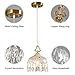 JXJYHL Brass Vintage Glass Pendant Light Crystal Hanging Light Fixtures,Adjustable Height Single Head Pendant Lights for Dining Room Living Room Bedroom Hallway(2-Pack)