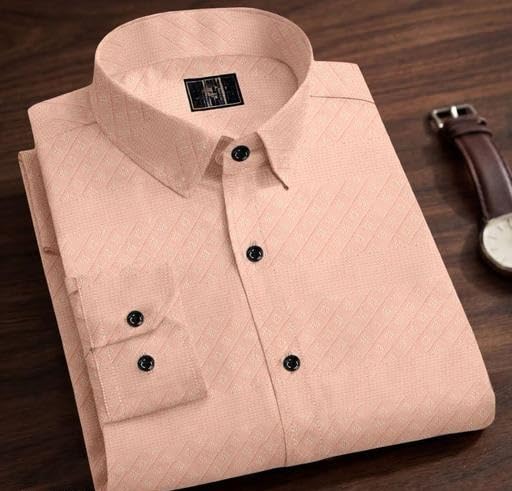 Image of TH BROTHER Men Casual Solid Collared Buttondown Shirt Comfortable Breathable Regular Fit Stylish Modern Daily Outfit