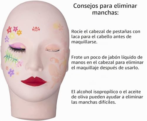 Miniatura 7 de Formación Maniquí Maquillaje Práctica Cabeza Plana Ojo Pestañas Postizas Extensiones De Pestañas Labio Tatuaje Modelo De Práctica Maniquí Maniquí Cabeza