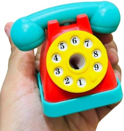 2 Cute Telephone Design Sharpener for Kids | Fun Pencil Sharpener for School & Birthday Return Gifts | Random Colours | Durable Plastic Sharpener (Pack of 2)
