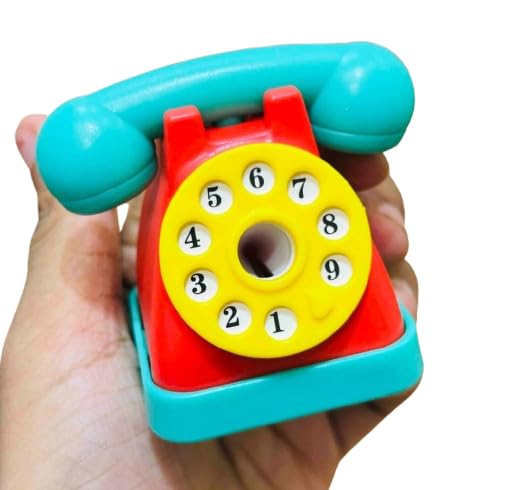 2 Cute Telephone Design Sharpener for Kids | Fun Pencil Sharpener for School & Birthday Return Gifts | Random Colours | Durable Plastic Sharpener (Pack of 2)