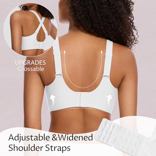 Image of MOEOZLLO Womens Wireless Bras for Women No Underwire Seamless Bralettes for Wireless Bra V Lace Soft T Shirt Support
