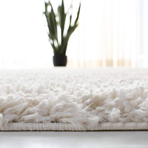 Safavieh August Shag Collection Area Rug - 5'3" X 7'6", Ivory, Solid Design, Non-Shedding & Easy Care, 1.5-Inch Thick Ideal For High Traffic Areas In Living Room, Bedroom (Aug200C) #TOP4