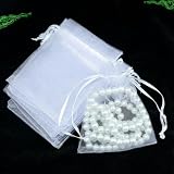 MEIFULLE Lot de 20 sacs cadeaux (9 Tailles) pour emballage de Bijoux, sac en Organza, Pochette pour emballage de Bijoux, décoration de fête d'anniversaire, Mariage