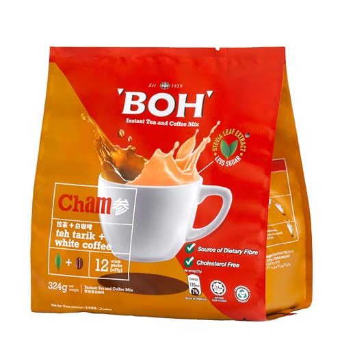 Schwarztee BOH Cham Teh Tarik + White Coffee aus Malaysia | süß | 12 Beutel