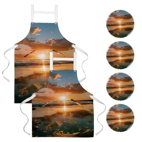 Lot de 2 tabliers de cuisine Sunset pour bistrot et restauration