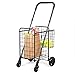 HLR Einkaufstrolley Einkaufswagen Faltbare Einkaufswagen Jumbo Doppel-Basket Perfekt for Lebensmittel Wäscherei Buch Gepäck-Reise mit Schwenker-Wheels Zweckwagen (Color : B)
