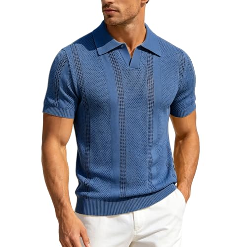 Polo de golf pour homme en tricot léger idéal pour les journées d'été