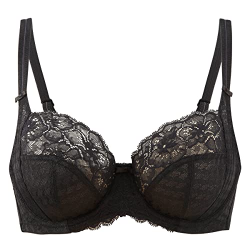 Panache Womens Women's Envy Balconnet Lace (7285) Bra, Black, 40J Us #TOP2