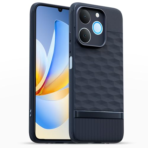 Image of Pikkme Back Cover for Realme P4 Lite 4G Camera Protection 3D Hexa Cube Design Silicone Protective Bumper Case (Blue)