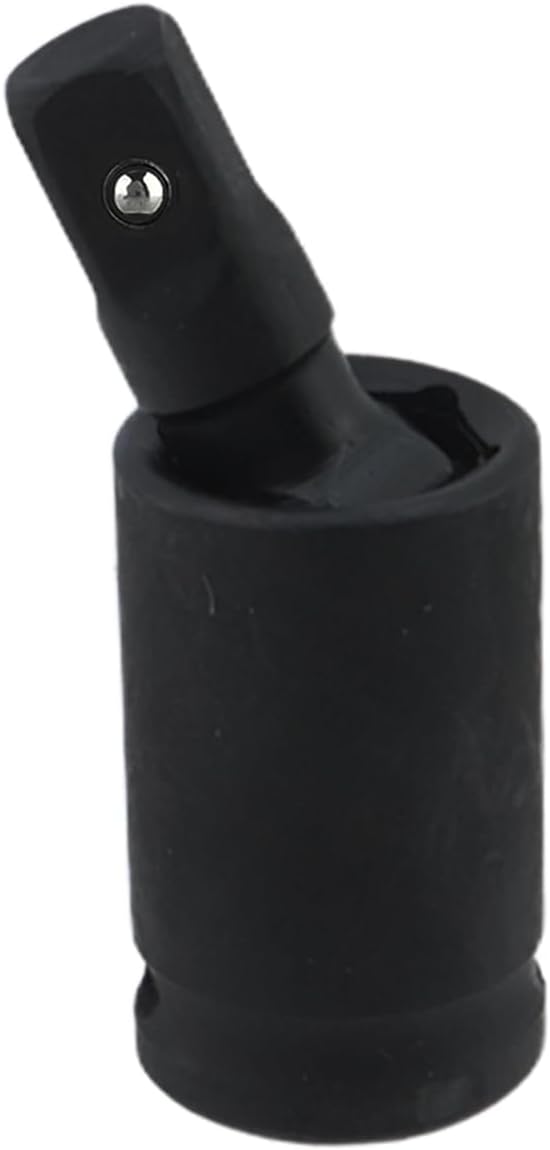2 Pcs Impact Socket Adapter 1/4" Universal Joint Sockets Chrome Vanadium Steel Swivel Socket Flexible Sockets Extension, Black
