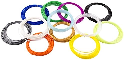 HATCHBOX 3D Pen-ABS1.75-SMP ABS 3D Pen Filament, Dimensional Accuracy +/- 0.05mm, 0.44lbs Total, 1.75mm, 12 Color Sample Pack - 20 Feet Per Color