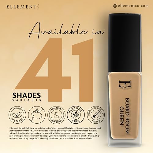 Image of Ellement Co. Board Room Queen Nail Paint 10ML | Elegant Professional Nail Polish for Office | Long-Lasting Glossy Finish | Quick Dry, Chip Resistant Formula | Smooth Streak-Free Application | High Pigment Color for Salon-Like Manicure at Home