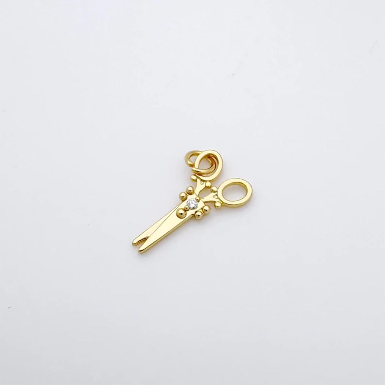 14k Gold Filled Scissor Pendant Charm, Dainty scissor charms Pendant Bracelet Necklace Jewelry Making Supply - Image 2