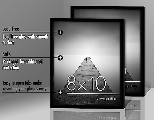 Americanflat 8x10 Picture Frame with Shatter-Resistant Glass - Set of 6 - Galleria Collection - Picture Frames for Tabletop and Wall Display - Black by Americanflat - Image 4