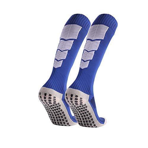 Manbozix Calcetines de Los Hombres Calcetines de Fútbol Calcetines Deportivos Antideslizantes Calcetines Transpirables Calcetines de Entrenamiento Equipo Calcetines de Tripulación 38-44, Azul Cover