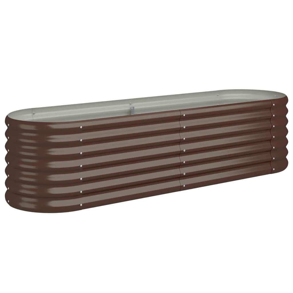 vidaXL Garden Raised Bed Flower Stand Pot Plant Tray Balcony Flower Box Plant Pot Stand Patio Planter Box Galvanised Steel 152x40x36 cm Brown — image 1