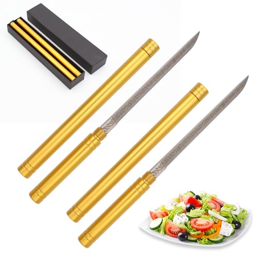 2 Stück Multipurpose Outdoor Portable Fruit Knife with Sheath, Mehrzweckmesser für Obst, tragbar für den Außenbereich mit Hülle, Edelstahl...