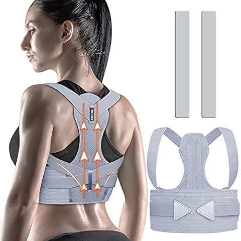 ZINUU Posture Corrector for Women Men Upper Back Brace Lower Back Support Belt Adjustable Shoulder Support Lumbar Belt Back Pain Relief - Waist 70 -130 cm Cover