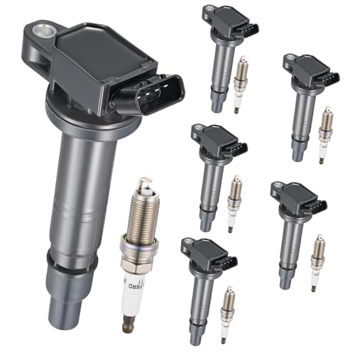 Image of 6-Pack UF495 Ignition Coils & 6176 Spark Plugs Kit Compatible with Toyota Tacoma /Tundra /4Runner /FJ Cruiser, 4.0L V6 - Replaces 90919-02248, 90919-02260, 90919-A2001, 90919-T2005 & more