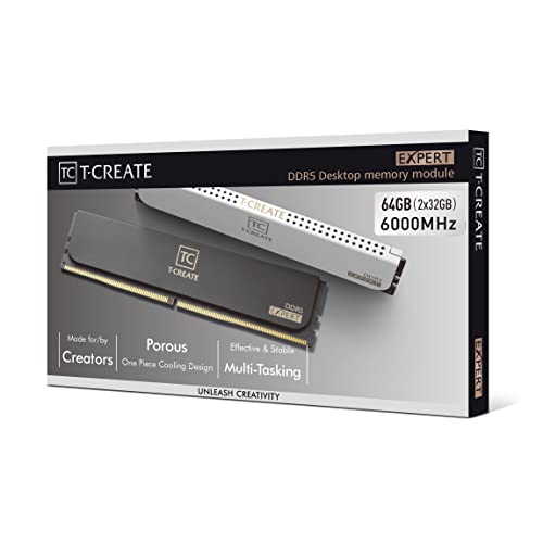 メモリ 64GB DDR5 6000MHz TC T-CREATE EXPERT TEAMGROUP T-Create Expert Overclocking 10L DDR5 64GB Kit (2