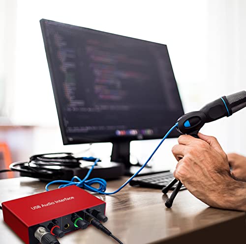 Usb Audio Interface With Mic Preamplifier Xlr Audio Interface 48V For Streaming Support Instrument Guitar Or Bass Smartphone Tablet Computer And Other Equipment Recording #TOP4