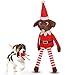 PUPROAR Pooch on a Perch, Christmas Elf Dog Toy, Cute Plush Squeaky Crinkle Toy, Pet Holiday Stocking Stuffer for Puppies