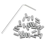 ZZHXSM 30PCS M3x6 Silver Stainless Steel Guitar Bridge Saddle Height Adjustment Screw with Wrench for Electric Guitar and Bass