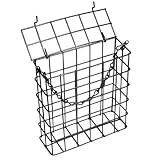 Mangeoire pour oiseaux - Grille métallique - Cage à graisse avec bol d'alimentation - Mangeoire à suspendre - Pour l'observation des oiseaux, terrasse, pelouse, jardin, arrière-cour, balcon, terrasse