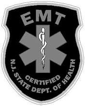 4 Inch Reflective Subdued New Jersey Emergency Medical Technician EMT Vinyl Sticker