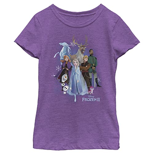 Disney Frozen 2 Group Cloud Girl's Heather Crew Tee