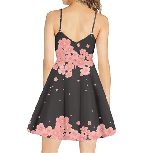 Image of Spaghetti Strap Midi Satin Dresses Summer Sleeveless Sundree Women Girl Beach Party Swing Dress