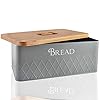 Baking & Beyond Bread Box with Bamboo Cutting Board Lid,13"x7.5"x5" Space-Saving Bread Box for Kitchen Countertop, Bread Storage Container Holder, Bread Keeper Bin - Fresh Loaves